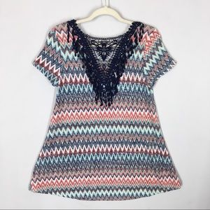 New Directions Top with Crochet embellishments